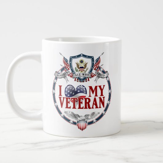 I Luv My Veteran 20oz Grote Koffiekop (Links)