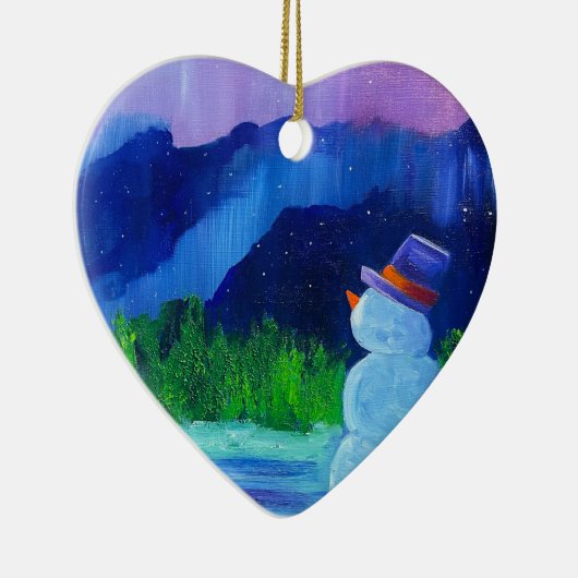 I LUV U generiek _Snowman Dreams Keramisch Keramisch Ornament (Rechts)