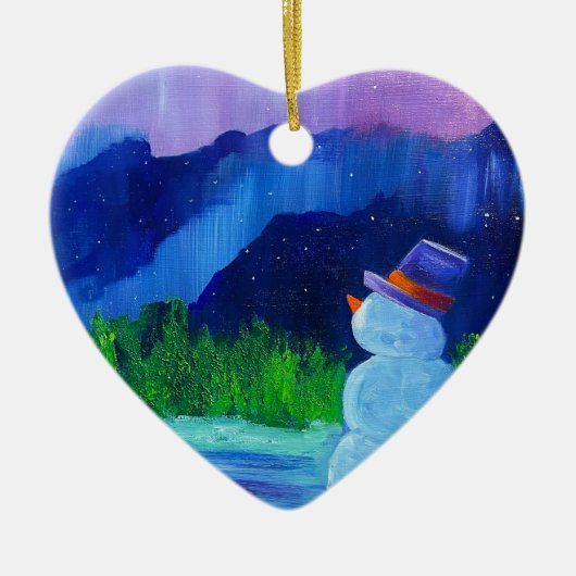 I LUV U generiek _Snowman Dreams Keramisch Keramisch Ornament (Voorkant)