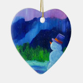 I LUV U generiek _Snowman Dreams Keramisch Ornament (Rechts)