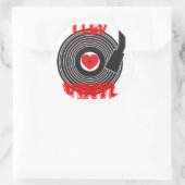 I Luv Vinyl Ronde Sticker (Tas)