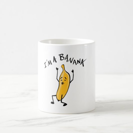 I m a Banana cartoon for Banana Lovers Coffee Mok (Center)