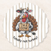 I’m a Cow Turkey | Funny Thanksgiving Disguise Kartonnen Onderzetters (Voorkant)