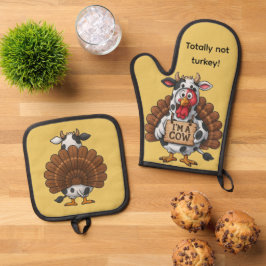 I’m a Cow Turkey | Funny Thanksgiving Disguise Ovenwant & Pannenlap Set