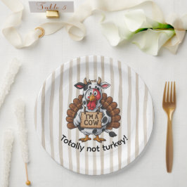I’m a Cow Turkey | Funny Thanksgiving Disguise Papieren Bordje