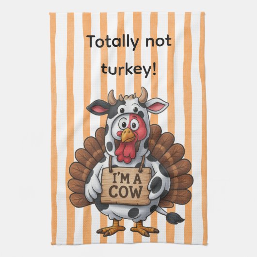 I’m a Cow Turkey | Funny Thanksgiving Disguise Theedoek (Verticaal)