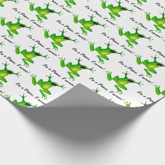 I’m a Fairy Tale Prince Funny Green Frog Cartoon Cadeaupapier (Hoek)