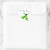 I’m a Fairy Tale Prince Funny Green Frog Cartoon Vierkante Sticker (Tas)