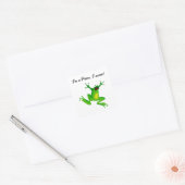 I’m a Fairy Tale Prince Funny Green Frog Cartoon Vierkante Sticker (Envelop)