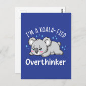 I’m A Koala-fied Overthinker - Cute Sad Koala Briefkaart (Voorkant / Achterkant)