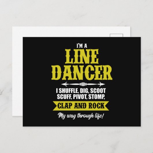 I m A Line Dancer Line Dansling Line Dance Cadeau Briefkaart (Voorkant / Achterkant)