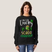 I M A Lucky School Counselor Irish Shamrock St Pat Trui (Voorkant volledig)