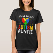 I m a Proud Autism Aunt Autism Awareness Puzzle Pi T-shirt (Voorkant)