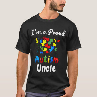 I M A Proud Autism oom Mannen Heart Puzzle T-shirt