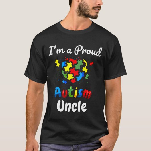 I M A Proud Autism oom Mannen Heart Puzzle T-shirt (Voorkant)