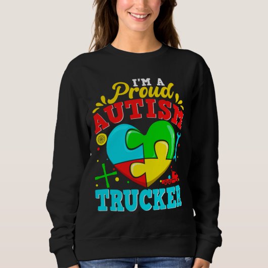I M A Proud Autism Trucker Puzzle Heart Autistic S Trui (Voorkant)
