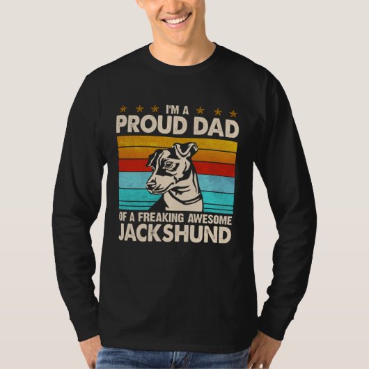 I m A Proud Dad Of A Freaking Awesome Jackshund T-shirt (Voorkant)