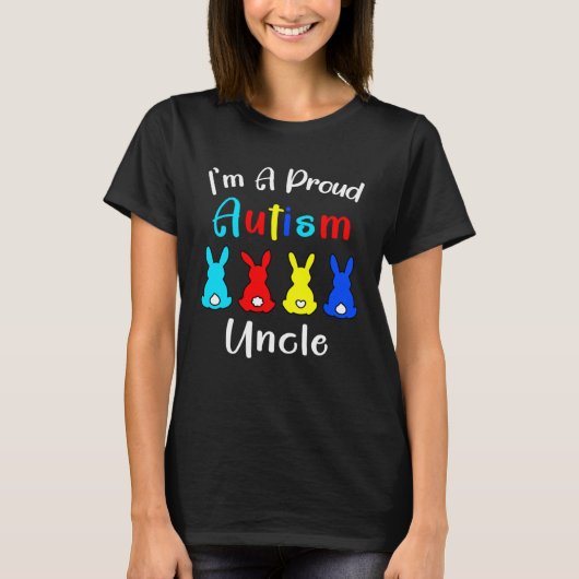 I m A Proud Uncle Easter Bunny Autism Awareness Ra T-shirt (Voorkant)