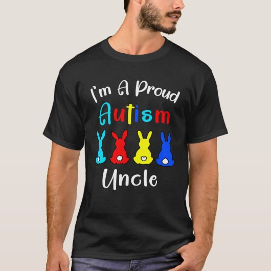 I m A Proud Uncle Easter Bunny Autism Awareness Ra T-shirt (Voorkant)