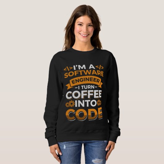 I m a software Engineer I turn Coffee into code Trui (Voorkant volledig)