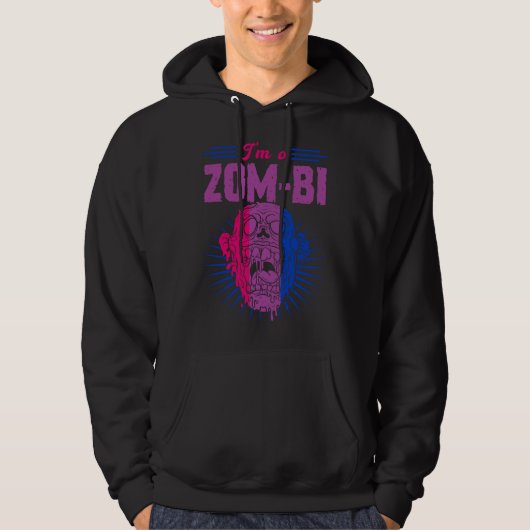 I m A Zom Bi Bisexual Zombie Pride Scary Halloween Hoodie (Voorkant)