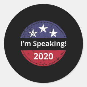 I&#'; m aan het woord Biden Harris Debat 2020 Ronde Sticker