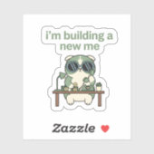 I’m Building a New Me Sticker Cute Cat Motivation (Vel)