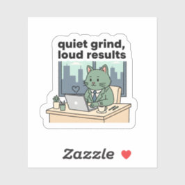I’m Building a New Me Sticker Cute Cat Motivation