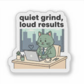 I’m Building a New Me Sticker Cute Cat Motivation (Voorkant)