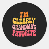 I’m Clearly Grandma’s Favorite Funny Granddaughter Ronde Sticker (Voorkant)