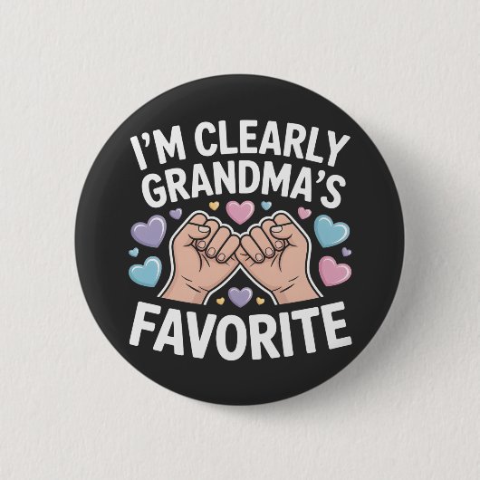 I’m Clearly Grandma’s Favorite funny grandkid Ronde Button 5,7 Cm (Voorkant)
