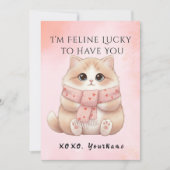 I’m Feline Lucky to Have You Cat Valentine Card Feestdagenkaart (Voorkant)