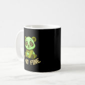 I’m Fine Panda Cartoon Funny Everyday Mood Coffee Koffiemok (Voorkant links)