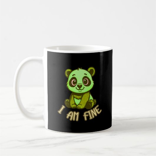 I’m Fine Panda Cartoon Funny Everyday Mood Coffee Koffiemok (Links)