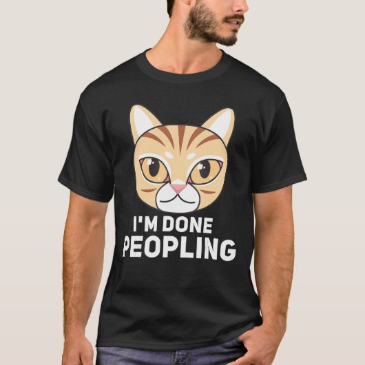 I m Gereed Peoping Angry Cat Design Retro T-shirt (Voorkant)