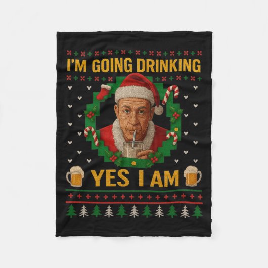 I’m Going Drinking Yes I Am Christmas Beer Holiday Fleece Deken (Voorkant)