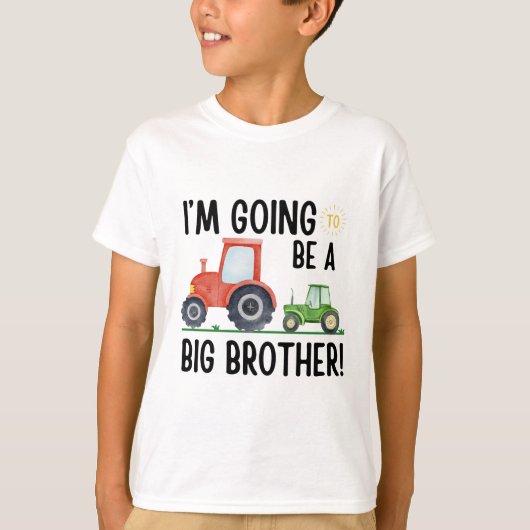 I’m Going to Be a Big Brother, Tractor Cute Farm T-shirt (Voorkant)