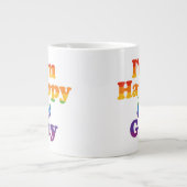 “I’m Happy & Gay” Mug – Bold Pride Coffee Cup  Grote Koffiekop (Voorkant)