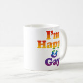 “I’m Happy & Gay” Mug – Bold Pride Coffee Cup  Koffiemok (Voorkant rechts)
