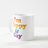 “I’m Happy & Gay” Mug – Bold Pride Coffee Cup  Koffiemok (Voorkant links)