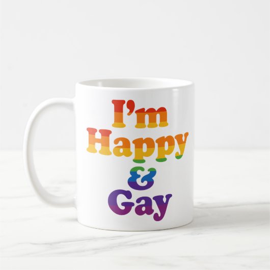 “I’m Happy & Gay” Mug – Bold Pride Coffee Cup  Koffiemok (Links)