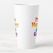 “I’m Happy & Gay” Mug – Bold Pride Latte Cup  Latte Mok (Voorkant)