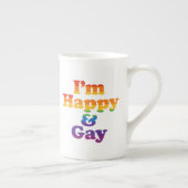 “I’m Happy & Gay” Mug – Bold Pride Latte Cup  Porselein Kop (Rechts)