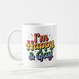 “I’m Happy & Gay” Mug – Funny, Proud & Fabulous Koffiemok