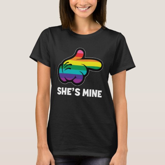 I m Hers Rainbow Lesbian Couple LGBT Pride Matchin T-shirt (Voorkant)