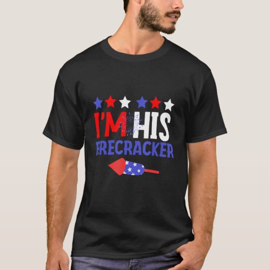 I m His Firecracker Cute 4th Of July Couple T-shirt (Voorkant)