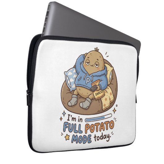 I’m in full potato mode today| Couch Potato Potato Laptop Sleeve (Voorkant Rechts)