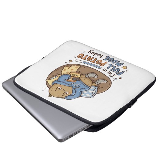 I’m in full potato mode today| Couch Potato Potato Laptop Sleeve (Voorkant onderkant)