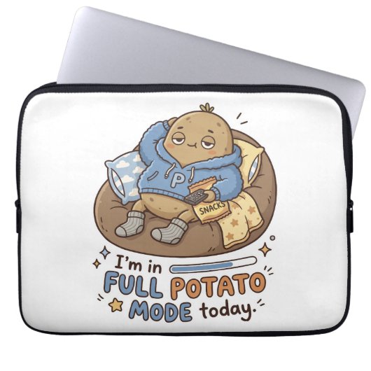 I’m in full potato mode today| Couch Potato Potato Laptop Sleeve (Voorkant)