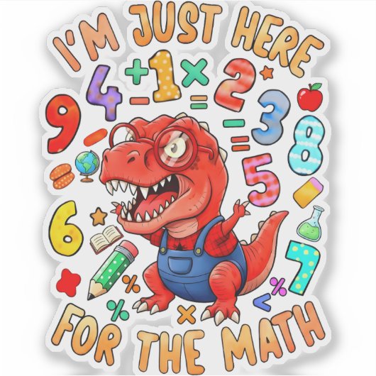 I’m Just Here for the Math Funny Maths Sticker UK (Voorkant)
